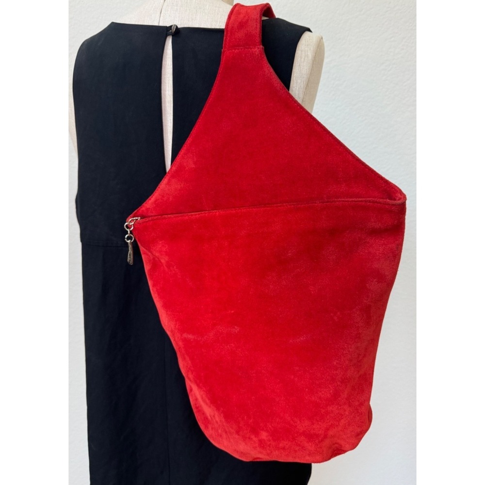 Wilsons The Leather Experts‎ Genuine Leather Red Suede Shoulder Sling Purse Bag